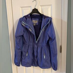 Champion Girls XL 14-16 Hooded Powder Blue full zip jacket LS pockets